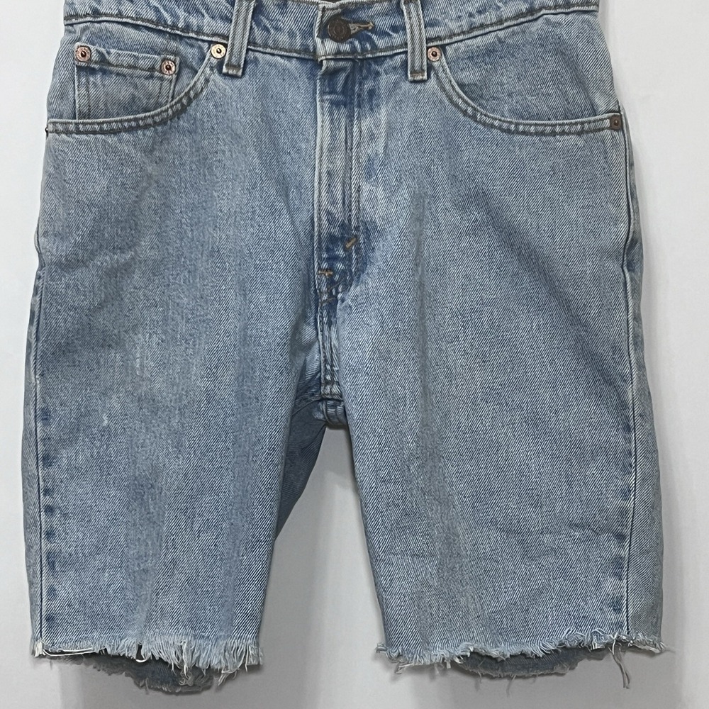 Levis 511 Vintage Denim Blue Shorts Women Junior 7 Slim Cutoff Distressed Hem
